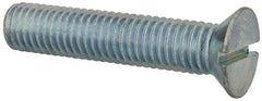 Value Collection - 1/2-13 UNC, 2-1/2" OAL Slotted Drive Machine Screw - Flat Head, Grade J82 Steel, Zinc-Plated Finish, Without Washer - Eagle Tool & Supply