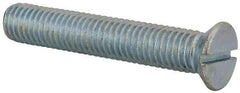 Value Collection - 1/2-13 UNC, 3" OAL Slotted Drive Machine Screw - Flat Head, Grade 2 Steel, Zinc-Plated Finish, Without Washer - Eagle Tool & Supply
