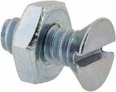 Value Collection - #10-24 UNC, 1/2" OAL Slotted Drive Machine Screw - Flat Head, Grade 2 Steel, Zinc-Plated Finish, Without Washer - Eagle Tool & Supply