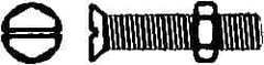 Value Collection - 5/16-18 UNC, 3" OAL Slotted Drive Machine Screw - Flat Head, Grade 2 Steel, Zinc-Plated Finish, Without Washer - Eagle Tool & Supply