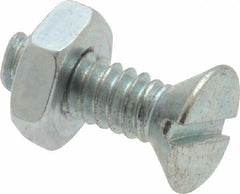 Value Collection - #10-24 UNC, 5/8" OAL Slotted Drive Machine Screw - Flat Head, Grade 2 Steel, Zinc-Plated Finish, Without Washer - Eagle Tool & Supply