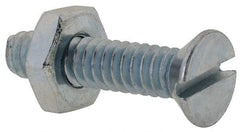 Value Collection - #10-24 UNC, 7/8" OAL Slotted Drive Machine Screw - Flat Head, Grade 2 Steel, Zinc-Plated Finish, Without Washer - Eagle Tool & Supply