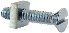 Value Collection - #10-24 UNC, 1" OAL Slotted Drive Machine Screw - Flat Head, Grade 2 Steel, Zinc-Plated Finish, Without Washer - Eagle Tool & Supply