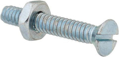 Value Collection - #10-24 UNC, 1-1/4" OAL Slotted Drive Machine Screw - Flat Head, Grade 2 Steel, Zinc-Plated Finish, Without Washer - Eagle Tool & Supply