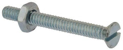 Value Collection - #10-24 UNC, 1-3/4" OAL Slotted Drive Machine Screw - Flat Head, Grade 2 Steel, Zinc-Plated Finish, Without Washer - Eagle Tool & Supply