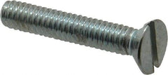 Value Collection - 1/4-20 UNC, 1-1/2" OAL Slotted Drive Machine Screw - Flat Head, Grade 2 Steel, Zinc-Plated Finish, Without Washer - Eagle Tool & Supply
