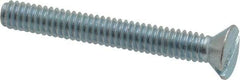 Value Collection - 1/4-20 UNC, 2" OAL Slotted Drive Machine Screw - Flat Head, Grade 2 Steel, Zinc-Plated Finish, Without Washer - Eagle Tool & Supply
