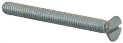 Value Collection - 1/4-20 UNC, 2-1/2" OAL Slotted Drive Machine Screw - Flat Head, Grade 2 Steel, Zinc-Plated Finish, Without Washer - Eagle Tool & Supply