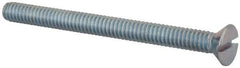 Value Collection - 1/4-20 UNC, 3" OAL Slotted Drive Machine Screw - Flat Head, Grade 2 Steel, Zinc-Plated Finish, Without Washer - Eagle Tool & Supply
