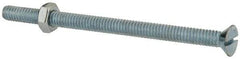 Value Collection - 1/4-20 UNC, 4" OAL Slotted Drive Machine Screw - Flat Head, Grade 2 Steel, Zinc-Plated Finish, Without Washer - Eagle Tool & Supply