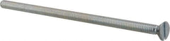 Value Collection - 1/4-20 UNC, 5-1/2" OAL Slotted Drive Machine Screw - Flat Head, Grade 2 Steel, Zinc-Plated Finish, Without Washer - Eagle Tool & Supply