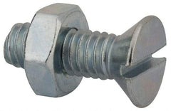 Value Collection - 5/16-18 UNC, 1" OAL Slotted Drive Machine Screw - Flat Head, Grade 2 Steel, Zinc-Plated Finish, Without Washer - Eagle Tool & Supply