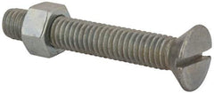 Value Collection - 3/8-16 UNC, 2-1/2" OAL Slotted Drive Machine Screw - Flat Head, Grade 2 Steel, Zinc-Plated Finish, Without Washer - Eagle Tool & Supply
