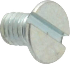 Value Collection - M3x0.50, 5mm OAL Slotted Drive Machine Screw - Flat Head, Grade 4.8 Steel, Zinc-Plated Finish, Without Washer - Eagle Tool & Supply