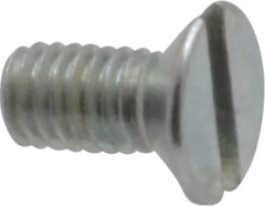 Value Collection - M3x0.50, 6mm OAL Slotted Drive Machine Screw - Flat Head, Grade 4.8 Steel, Zinc-Plated Finish, Without Washer - Eagle Tool & Supply