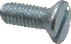Value Collection - M3x0.50, 8mm OAL Slotted Drive Machine Screw - Flat Head, Grade 4.8 Steel, Zinc-Plated Finish, Without Washer - Eagle Tool & Supply