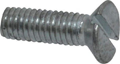 Value Collection - M3x0.50, 10mm OAL Slotted Drive Machine Screw - Flat Head, Grade 4.8 Steel, Zinc-Plated Finish, Without Washer - Eagle Tool & Supply