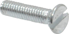 Value Collection - M3x0.50, 12mm OAL Slotted Drive Machine Screw - Flat Head, Grade 4.8 Steel, Zinc-Plated Finish, Without Washer - Eagle Tool & Supply