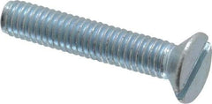 Value Collection - M3x0.50, 16mm OAL Slotted Drive Machine Screw - Flat Head, Grade 4.8 Steel, Zinc-Plated Finish, Without Washer - Eagle Tool & Supply