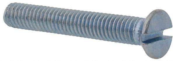 Value Collection - M3x0.50, 20mm OAL Slotted Drive Machine Screw - Flat Head, Grade 4.8 Steel, Zinc-Plated Finish, Without Washer - Eagle Tool & Supply