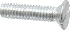 Value Collection - M4x0.70, 16mm OAL Slotted Drive Machine Screw - Flat Head, Grade 4.8 Steel, Zinc-Plated Finish, Without Washer - Eagle Tool & Supply