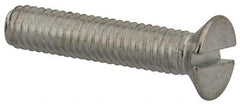 Value Collection - M4x0.70, 20mm OAL Slotted Drive Machine Screw - Flat Head, Grade 4.8 Steel, Zinc-Plated Finish, Without Washer - Eagle Tool & Supply