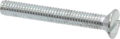 Value Collection - M4x0.70, 30mm OAL Slotted Drive Machine Screw - Flat Head, Grade 4.8 Steel, Zinc-Plated Finish, Without Washer - Eagle Tool & Supply