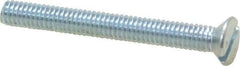 Value Collection - M4x0.70, 35mm OAL Slotted Drive Machine Screw - Flat Head, Grade 4.8 Steel, Zinc-Plated Finish, Without Washer - Eagle Tool & Supply