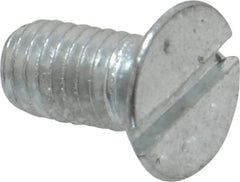 Value Collection - M5x0.80, 10mm OAL Slotted Drive Machine Screw - Flat Head, Grade 4.8 Steel, Zinc-Plated Finish, Without Washer - Eagle Tool & Supply
