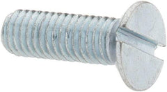 Value Collection - M5x0.80, 16mm OAL Slotted Drive Machine Screw - Flat Head, Grade 4.8 Steel, Zinc-Plated Finish, Without Washer - Eagle Tool & Supply