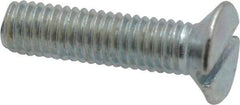 Value Collection - M5x0.80, 20mm OAL Slotted Drive Machine Screw - Flat Head, Grade 4.8 Steel, Zinc-Plated Finish, Without Washer - Eagle Tool & Supply