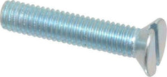 Value Collection - M5x0.80, 25mm OAL Slotted Drive Machine Screw - Flat Head, Grade 4.8 Steel, Zinc-Plated Finish, Without Washer - Eagle Tool & Supply