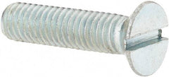 Value Collection - M6x1.00, 30mm OAL Slotted Drive Machine Screw - Flat Head, Grade 4.8 Steel, Zinc-Plated Finish, Without Washer - Eagle Tool & Supply