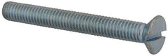Value Collection - M6x1.00, 50mm OAL Slotted Drive Machine Screw - Flat Head, Grade 4.8 Steel, Zinc-Plated Finish, Without Washer - Eagle Tool & Supply