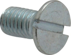 Value Collection - M8x1.25, 16mm OAL Slotted Drive Machine Screw - Flat Head, Grade 4.8 Steel, Zinc-Plated Finish, Without Washer - Eagle Tool & Supply