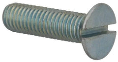 Value Collection - M8x1.25, 30mm OAL Slotted Drive Machine Screw - Flat Head, Grade 4.8 Steel, Zinc-Plated Finish, Without Washer - Eagle Tool & Supply