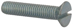 Value Collection - M8x1.25, 40mm OAL Slotted Drive Machine Screw - Flat Head, Grade 4.8 Steel, Zinc-Plated Finish, Without Washer - Eagle Tool & Supply