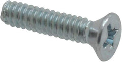 Value Collection - #4-40 UNC, 1/2" OAL Phillips Drive Machine Screw - Flat Head, Grade 2 Steel, Zinc-Plated Finish, Without Washer - Eagle Tool & Supply