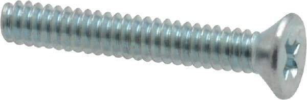 Value Collection - #4-40 UNC, 3/4" OAL Phillips Drive Machine Screw - Flat Head, Grade 2 Steel, Zinc-Plated Finish, Without Washer - Eagle Tool & Supply