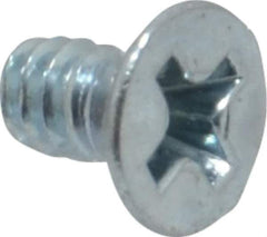 Value Collection - #6-32 UNC, 1/4" OAL Phillips Drive Machine Screw - Flat Head, Grade 2 Steel, Zinc-Plated Finish, Without Washer - Eagle Tool & Supply