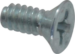 Value Collection - #6-32 UNC, 5/16" OAL Phillips Drive Machine Screw - Flat Head, Grade 2 Steel, Zinc-Plated Finish, Without Washer - Eagle Tool & Supply