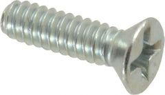 Value Collection - #6-32 UNC, 1/2" OAL Phillips Drive Machine Screw - Flat Head, Grade 2 Steel, Zinc-Plated Finish, Without Washer - Eagle Tool & Supply