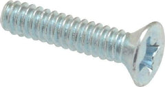 Value Collection - #6-32 UNC, 5/8" OAL Phillips Drive Machine Screw - Flat Head, Grade 2 Steel, Zinc-Plated Finish, Without Washer - Eagle Tool & Supply