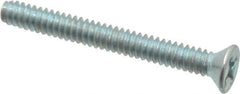 Value Collection - #6-32 UNC, 1-1/4" OAL Phillips Drive Machine Screw - Flat Head, Grade 2 Steel, Zinc-Plated Finish, Without Washer - Eagle Tool & Supply