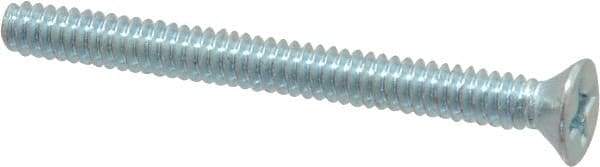 Value Collection - #6-32 UNC, 1-1/2" OAL Phillips Drive Machine Screw - Flat Head, Grade 2 Steel, Zinc-Plated Finish, Without Washer - Eagle Tool & Supply