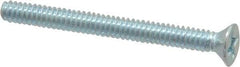 Value Collection - #6-32 UNC, 1-1/2" OAL Phillips Drive Machine Screw - Flat Head, Grade 2 Steel, Zinc-Plated Finish, Without Washer - Eagle Tool & Supply