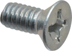 Value Collection - #8-32 UNC, 3/8" OAL Phillips Drive Machine Screw - Flat Head, Grade 2 Steel, Zinc-Plated Finish, Without Washer - Eagle Tool & Supply