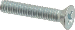 Value Collection - #8-32 UNC, 7/8" OAL Phillips Drive Machine Screw - Flat Head, Grade J82 Steel, Zinc-Plated Finish, Without Washer - Eagle Tool & Supply
