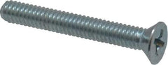 Value Collection - #8-32 UNC, 1-1/4" OAL Phillips Drive Machine Screw - Flat Head, Grade 2 Steel, Zinc-Plated Finish, Without Washer - Eagle Tool & Supply