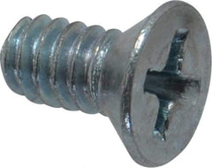 Value Collection - #10-24 UNC, 3/8" OAL Phillips Drive Machine Screw - Flat Head, Grade J82 Steel, Zinc-Plated Finish, Without Washer - Eagle Tool & Supply
